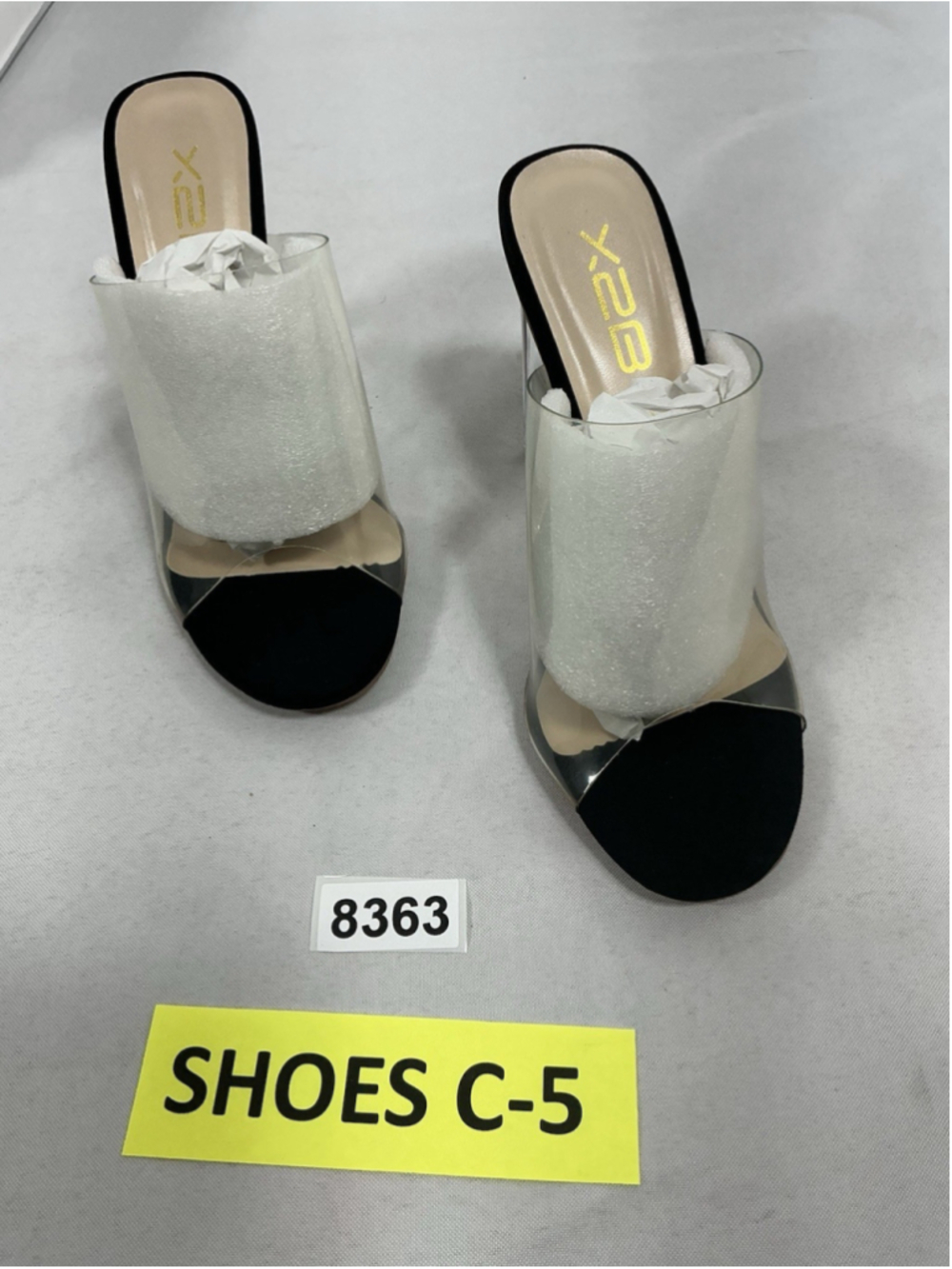 Womans New X2B Slipon High Heel Slide Sandals Size 7 Clear/black